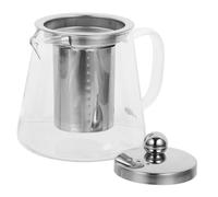 POPETPOP Théière Verre Transparent Résistante Chaleur avec Infuseur Inoxydable Portable pour Maison et Bureau Chauffe Thé Polyvalent pour Boissons Chaudes et Froides