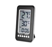 POPETPOP Thermomètre sans Fil Intérieur et Extérieur avec Horloge Digitale Affichage Simultané Température Heure Transmission Jusqu pour Maison Réfrigérateur et Congélateur