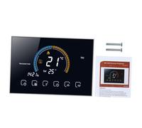 POPETPOP Thermostat Intelligent Tactile pour Chauffage Au Sol Régulateur de Température avec Écran LCD Compatible pour Maison Mode Manuel et Programmable Design Moderne Noir