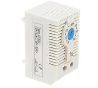 POPETPOP Thermostat Mécanique pour Armoire Kts011 0-60°c Réglable | Boîtier ABS Ignifuge, Montage Rail Din, Compatible Ventilateurs, Installation Rapide, Usage Industriel