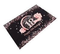 POPETPOP Toile de Fond Anniversaire 18 Ans Polyester Ballons Lumineux Noirs pour Séance Photo Garçon et Filles et Amis Décoration Fête