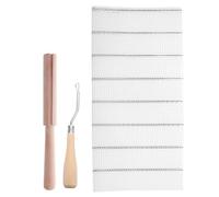 POPETPOP Toile Maille Plastique pour Fabrication de Tapis Kit Complet avec Crochet à Loquet Cutter et Toile Vierge Base Solide et Légère pour DIY Tapis Tapisserie et Broderie Créative