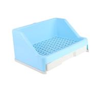 POPETPOP Toilettes à Tiroir pour Lapin Domestique Anti-basculement en Plastique Bleu, Grand Bac pour Lapins Adultes, Faciles à Nettoyer, Salle de Bain pour Petits Animaux