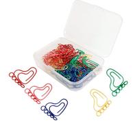 POPETPOP Trombones Couleur Aléatoire en Métal Forme Empreinte de Pied 30pcs Pratique et Facile à Transporter pour Organisation de Documents Bureau