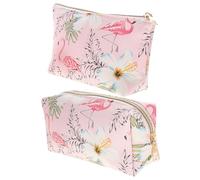 POPETPOP Trousse De Maquillage 2 Pièces Forme Dumplings Taille Moyenne Polyester Fermeture Éclair Paquet Cosmétique Portable pour Fille Et Voyage