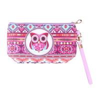 POPETPOP Trousse de Maquillage Étanche Imprimé Hibou Coloré Pochette Zippée Multifonctionnelle pour Voyage Sac Cosmétique Portable pour Femme
