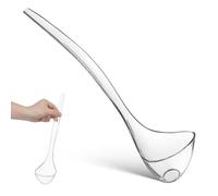 POPETPOP Truelle en plastique transparent, cuillère à soupe réutilisable avec long poignée, cuillère de service pour sauces et vinaigrettes, louche de cuisine avec fonction de mesure