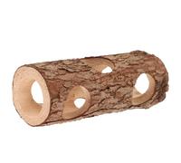 POPETPOP Tunnel en Bois Naturel pour Petits Animaux Espace de Cachette et Zone de Jeu, pour Hamsters, Rats et Rongeurs Similaires