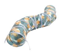 POPETPOP Tunnel Interactif Pliable pour Chat Décoré, Jouet en Polyester Léger, Taille S, Jeu D'intérieur pour Chaton Actif et Joueur