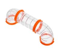 POPETPOP Tunnels pour Hamsters Cage Extérieure, Tubes Transparents Soi-même, Ensemble DIY en Plastique Acrylique, Court Droit 2 Tubes en C 4 Anneaux pour Jeu et Habitat Petits Rongeurs