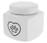 POPETPOP Urne Funéraire en Céramique Blanche 500ml pour Cendres de Chat et Animaux Domestiques, Conservation Étanche et Solide, pour Décoration et Souvenir Commémoratif