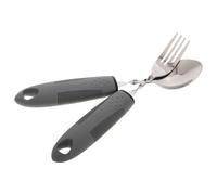 POPETPOP Ustensiles Adaptatifs pour Personnes Âgées Set Fourchette et Cuillère Anti-tremblements Inox avec Manche Flexible Pliable Aide à Alimentation pour Handicapés et Arthrite