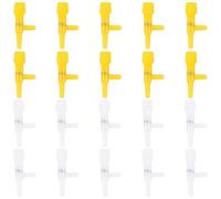 POPETPOP Valve d'air pour Aquarium 20 Pièces en Plastique Blanc, Vanne de Régulation du Volume d'air Stable et Solide pour Pompe à Air D'aquarium et Tube d'air