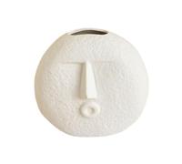 POPETPOP Vase Céramique Minimaliste Visage Humain Design Créatif Décoration Intérieure Moderne Blanc pour Salon Bureau Maison