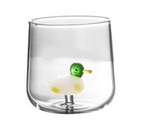 POPETPOP Verre à Eau Stabilité Optimale en Verre 300ml de Canard Adorable Fond Épaissi pour Restaurant ou Boutique de Desserts