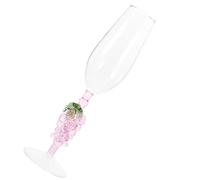 POPETPOP Verre à Vin sur Pied en Verre Décoratif Motif Raisin Flûte à Vin Romantique pour Fêtes et Restaurants Lisse et Stable pour Whisky et Liqueurs 1 Pièce