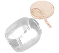 POPETPOP Verre de protection pour lampe à huile Couvercle de kérosène Protecteur rond rétro portable avec mèche en coton pour lampe à huile d'extérieur 3.35x2.48in