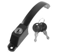 POPETPOP Verrou de Fenêtre en Alliage d'Aluminium Poignée de Verrouillage Allongée Noire 18 MM avec Clé Pièces de Rechange pour Fenêtres Sécurité Renforcée Serrure Antivol Domestique