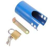 POPETPOP Verrou de Robinet Extérieur en Fer Bleu avec ouvercle de Protection Facile à Installer pour Robinet Mural Prévention des Éclaboussures