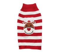 POPETPOP Vêtements pour Chien de Compagnie Pull Tricoté Bande D'élan Pull de Noël pour Animaux de Compagnie Taille S