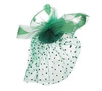 POPETPOP Vintage Bridal Hairpin Mesh Veil Plume Fascinator Retro Wedding Headpiece Accessory For Bride Tea Party