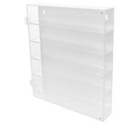 POPETPOP Vitrine Miniature Acrylique à 5 Niveaux pour Voitures Miniatures, Étui Transparent Blanc 260x300x50 Mm, Organisateur Mural Anti-poussière pour Collectionneurs et Exposition Bureau