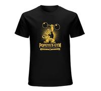 Popeye Cartoon Popeyes Gym Men's Black T-Shirt Unisex Tee Shirt L