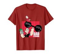 Popeye Dad Strong Fête des Pères - Cadeau pour Papa T-Shirt, Homme, Canneberge, S