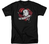Popeye Olive Tattoo T-ShirtCasual Round Neck T Shirt Black XXL