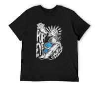 Popeye Radical Skateboarder 1929 Ollie Trick Sailorman Retro Unisex 100% Cotton Short-Sleeve T-Shirts Black XXL
