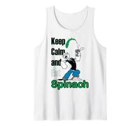 Popeye The Sailor Man Keep Calm & Eat Spinach Bande dessinée rétro Débardeur