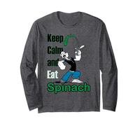 Popeye The Sailor Man Keep Calm & Eat Spinach Bande dessinée rétro Manche Longue