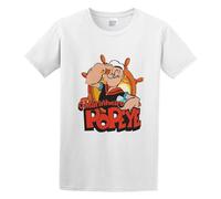 Popeye The Sailor Man O Marinheiro Popeye Logo Fashion Super Soft aldult Pure Cotton Sweatshirt T-Shirt White L