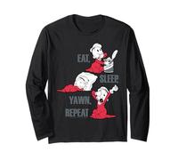 Popeye The Sailor Man Swee'Pea Eat Sleep Yawn Repeat Manche Longue
