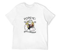 Popeye The Sailorman Anchor Tattoo 1929 Men's T Shirt Vintage Cartoon Comic Top T-Shirt Whites