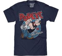 Popeye The Sailorman Men's T Shirt Blue Black 3XL