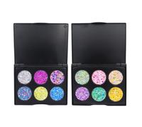 Popfeel 6 Couleurs Femme Impermeable Paillettes Ombre À Paupieres Pôlette Brillant Metaux Poudre Longue Duree Diamant Ombre À Paupieres Kits