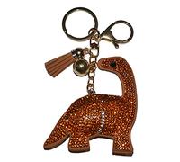 Popfizzy Porte-clés Brontosaurus pour filles, charme de sac en strass dinosaure, porte-clés pour sac à dos bling, porte-clés, charme de sac