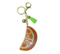 Popfizzy Porte-clés en cristal pour femmes et filles, porte-clés de sac à dos, breloques de sac à main, breloques de sac, cadeaux faits à la main, Orange (or), taille unique