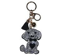 Popfizzy Porte-clés en strass pour femme, breloques pour clés de voiture, porte-clés bling, breloques mignonnes pour sacs à main, Chien avec cœur (doré), taille unique