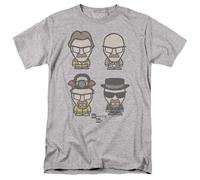 popfunk Breaking Bad Faces of Walt Unisex T Shirt, Heather, Athletic chiné, XL Mixte