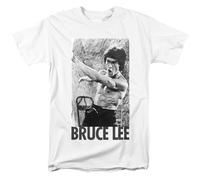 popfunk Bruce Lee Black and 2 Unisex T Shirt, White, Blanc, XL Mixte
