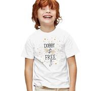 Popfunk Harry Potter Dobby is Free with Stars T-Shirt pour Enfant, Blanc., 9-11 Ans