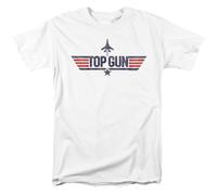 Popfunk Paramount - Top Gun Logo White Unisex T Shirt, White T-Shirt Mixte