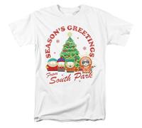 popfunk South Park Group Christmas Unisex T Shirt, White, Blanc, L Mixte