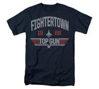 popfunk Top Gun The Fightertown Unisex T Shirt, Navy, Bleu Marine, XL Mixte