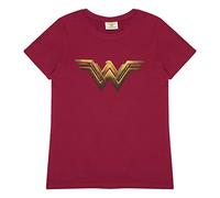 Popgear DC Comics Wonder Woman Movie Logo Women's Fitted T-Shirt Burgundy, 5XL Femme