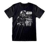 Popgear Homme Star Wars Mando & The Child Photo Men's T-shirt T shirt, Schwarz, M EU