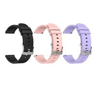 Popglory 3PCS Remplacement bracelet Pour Montre connectée P22/P96 20mm, Rose+Noir+Violet