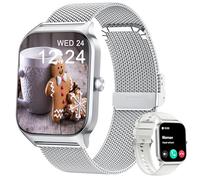 Popglory Montre Connectée Femme Homme, Appel Bluetooth avec 100+ Sport 1,85 Smartwatch, Fréquence Cardiaque Pression Artérielle SpO2 Stress Sommeil, Horloge Mondiale Calculatrice Cadeaux Android iOS